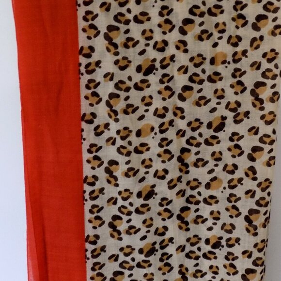 Spartina 449 100% Wool Scarf Lightweight Orange Brown Tan - Picture 3 of 6
